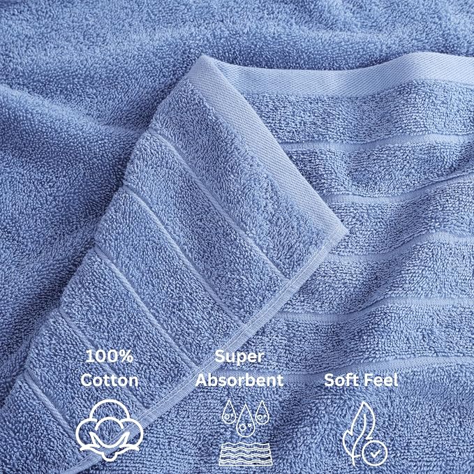 Casa Platino Cotton Bath Towel 8 Piece Set - Image 5