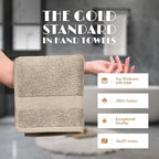 White Classic Wealuxe Taupe Hand Towels - Image 2