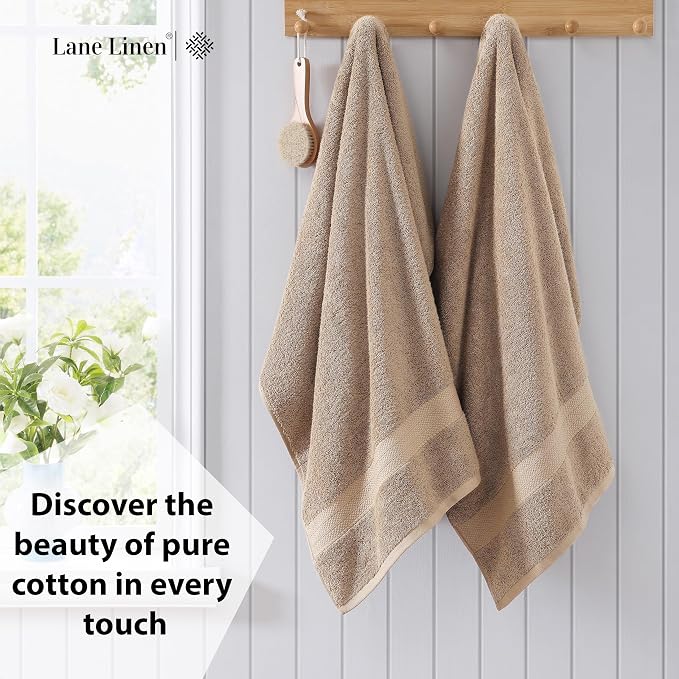 LANE LINEN 100% Pure Cotton Bath Sheets 4 Pack - Image 3