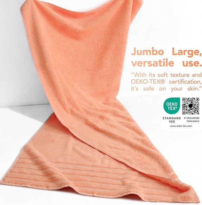 American Soft Linen 35x70 Jumbo Large Bath Towel, 600 GSM 100% Cotton Turkish - Image 3