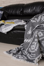 Bersuse 100% Cotton Teotihuacan XL Throw Blanket Turkish Towel Beach Blanket - Image 3