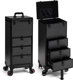 Rolling Makeup Train Case with 3 Drawers, Nail Trolley Cart Salon Station - Image 9
