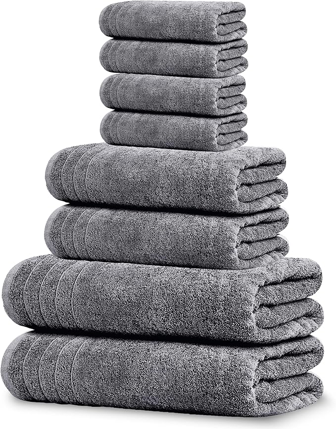 Tens Towels Pack of 8 Towels Set, 2 Extra Large Bath, 2 Hand, 4 Washcloths by TensTowels