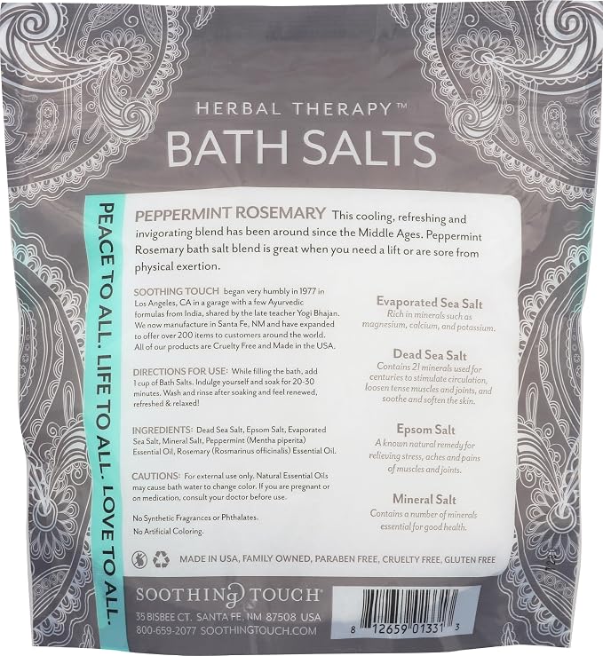 Soothing Touch Peppermint Rosemary Invigorating Bath Salts Pouch, 32 Oz - Image 2