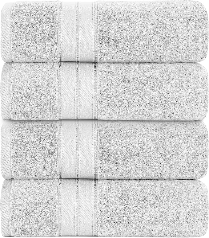 Modern Threads 4-Pack SpunLoft Bath Sheet White 35x71 - Image 2