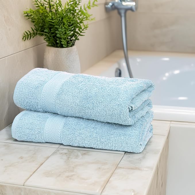 Commercial Bulk Pack of 12 Large Bath Towels – 100% Cotton Terry 24" x 50" – - Image 3