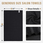 Salon Towels, 12 Pack Black Hand Towels - Image 2