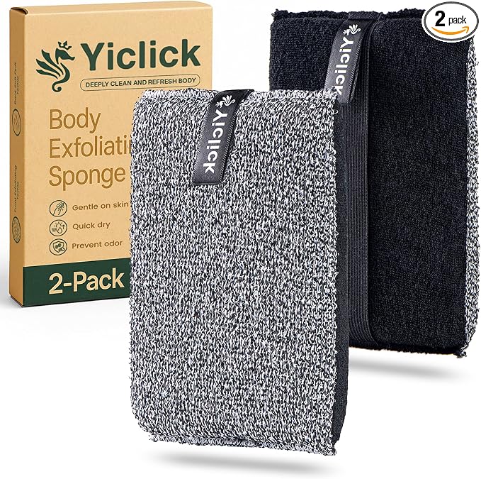 Yiclick Exfoliating Body Scrubber, Body Exfoliator Scrubber, Exfoliating Sponge by YiclickCreateBeautyforLife
