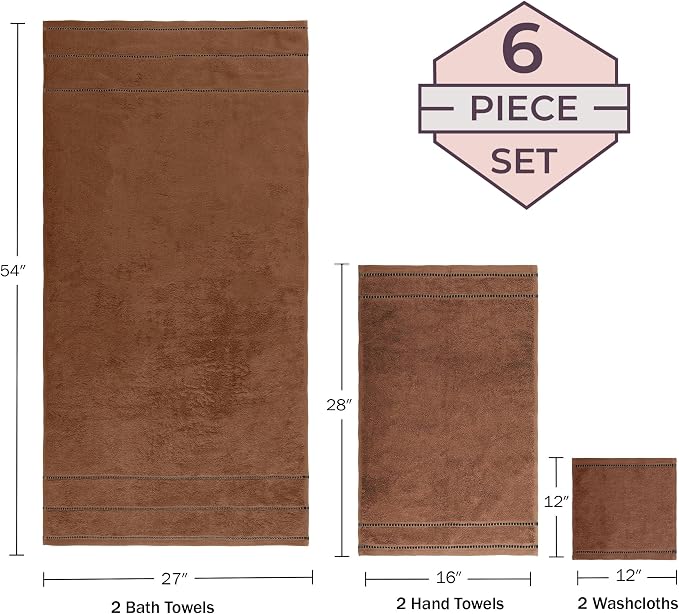 Lavish Home 6 Piece Bathroom Towels Set - Image 3