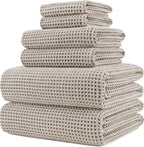 POLYTE 430 GSM Microfiber Quick Dry Lint Free Oversize Bath Towel Set, 6 Piece by Polyte