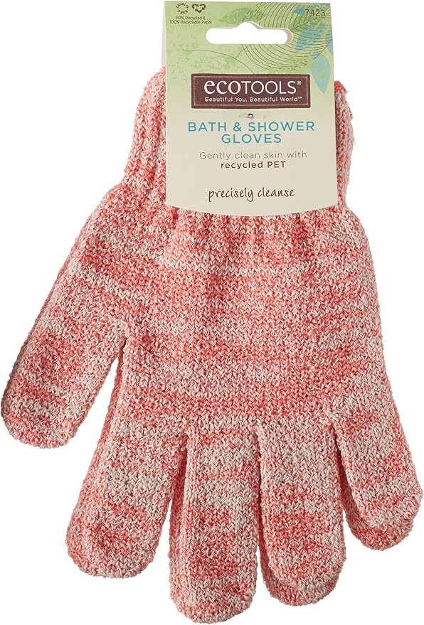 EcoTools Bath & Shower Gloves, Recycled Netting, Exfoliating, Gentle Cleansing - Image 2