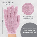 4 Pairs Exfoliating Gloves, 100% Nylon, Dual Texture Body Scrub - Image 3
