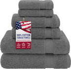 Hotel & Spa Quality Super Absorbent & Soft, 6 Piece Turkish Towel Set by AmericanVeteranTowel
