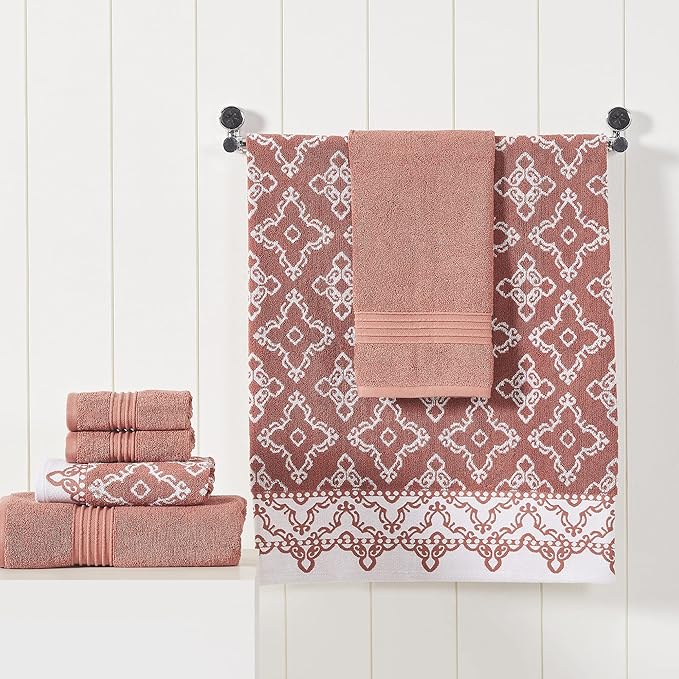 Modern Threads Charlize 6-Piece 100% Cotton Towel Set – Reversible Yarn Dyed - Image 2