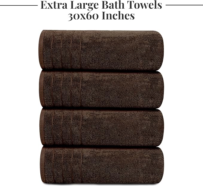 Tens Towels Pack of 4 Extra Large Bath Towels 30 x 60 Inches, 100% Cotton - Image 7