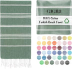 Cacala Lightweight and Thin Turkish Beach Towel 100% Cotton Sand-Free and by CACALA