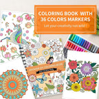 Adult Coloring Book Set, Spiral Bound Coloring Books - Image 4