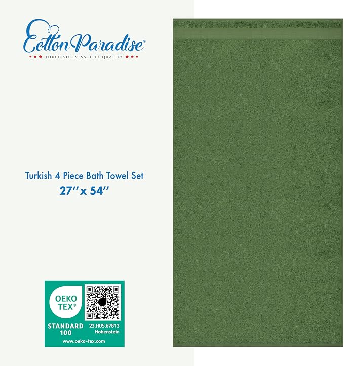 Cotton Paradise 4 Piece Turkish Bath Towels - Image 5