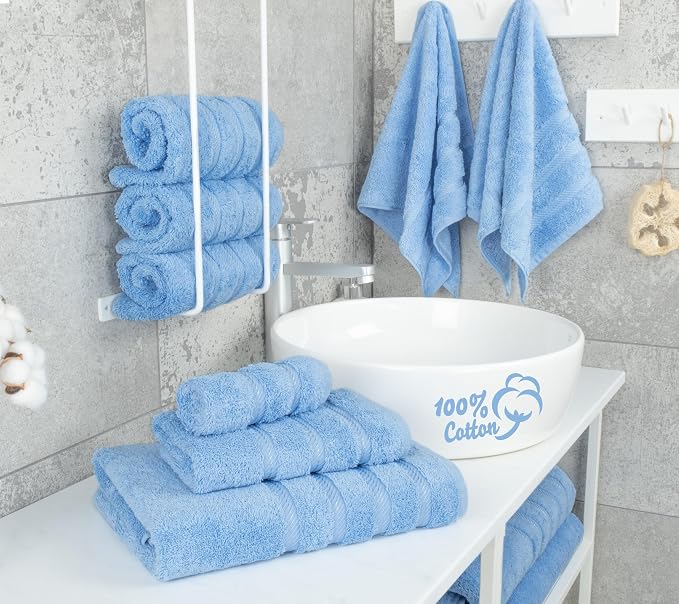 American Soft Linen Luxury 6 Piece Towel Set, 2 Bath Towels 2 Hand Towel 2 - Image 2