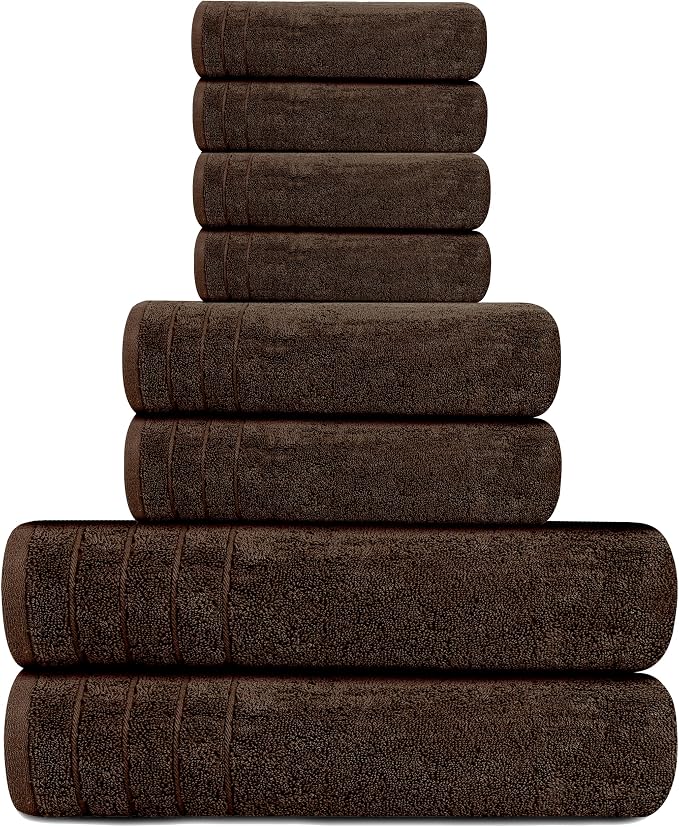 Tens Towels Pack of 8 Towels Set, 2 Extra Large Bath, 2 Hand, 4 Washcloths - Image 5