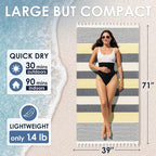 ATANI Turkish Beach Towel, Converts to a Bag, Oversized 100% Cotton Bath Towels - Image 3