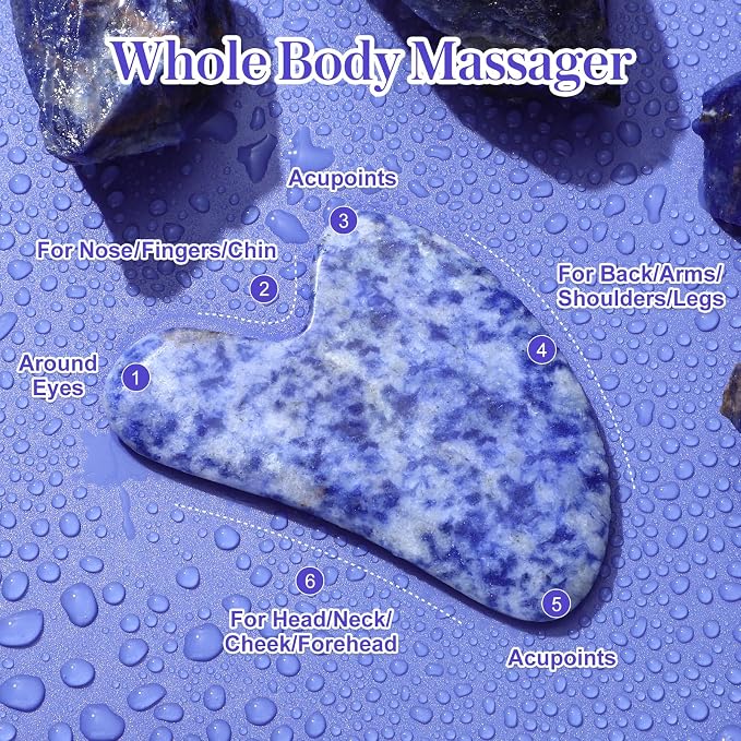 rosenice Gua Sha Facial Tools Natural Gua Sha Jade Stone - Image 4