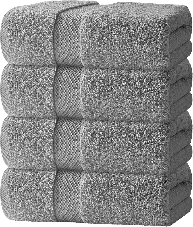 White Classic Luxury Bath Towels Set of 4 Large by WhiteClassic