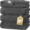 SEMAXE 4 Piece Grey Bath Towel Set by SEMAXE