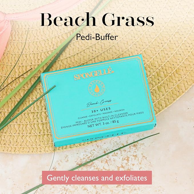 Spongellé Beach Grass Pedi Buffer Bath Sponge | Exfoliating Foot & Heel Scrub | - Image 2