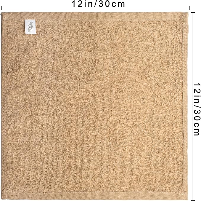 Basic Wash Cloths 12x12 Inches – Bulk Pack of 24 – Beige Color – Soft and - Image 2