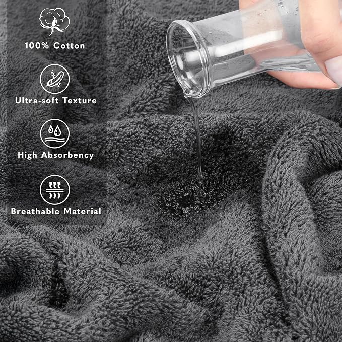 American Soft Linen 100% Cotton 600 GSM Turkish 40x80 Oversized Bath Towel Sheet - Image 4