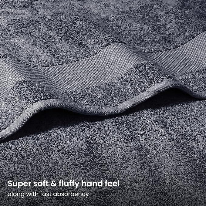 BIOWEAVES 100% Organic Cotton 700 GSM Plush Bath Towels 30" x 58" GOTS Certified - Image 3