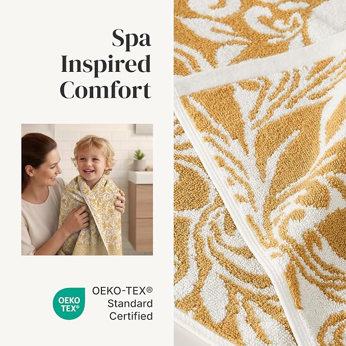 Modern Threads Botanical Vine 6-Piece 100% Cotton Towel Set – Reversible Yarn - Image 4