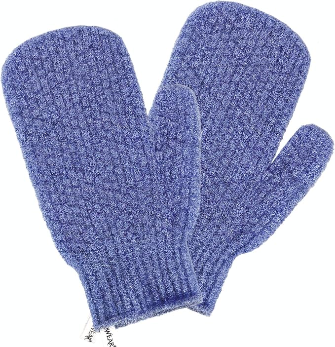 Evridwear Shower Exfoliating Mitts, Deep Cleanse Bathing Scrub Gloves Self Tan by Evridwear