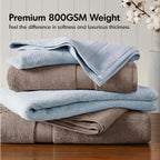 Madison Park 800GSM Bathroom Towel Set of 8 100% Cotton Bath Towel Set - Image 2