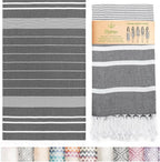 Premium Turkish Beach Towel – 100% Cotton, Quick Dry, Sand Free, Oversized by MEBIENTOUCHEDELANATURE