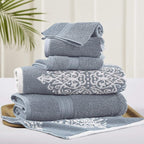 Modern Threads 6 Piece Reversible Yarn Dyed Jacquard Towel Set Artesia Damask by ModernThreads