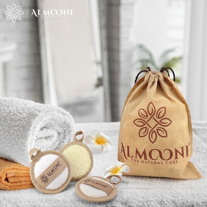Almooni Natural Loofah Exfoliating Facial Scrubber, Made - Image 5