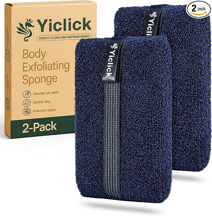Yiclick Exfoliating Body Scrubber, Body Exfoliator Scrubber, Exfoliating Sponge by YiclickCreateBeautyforLife