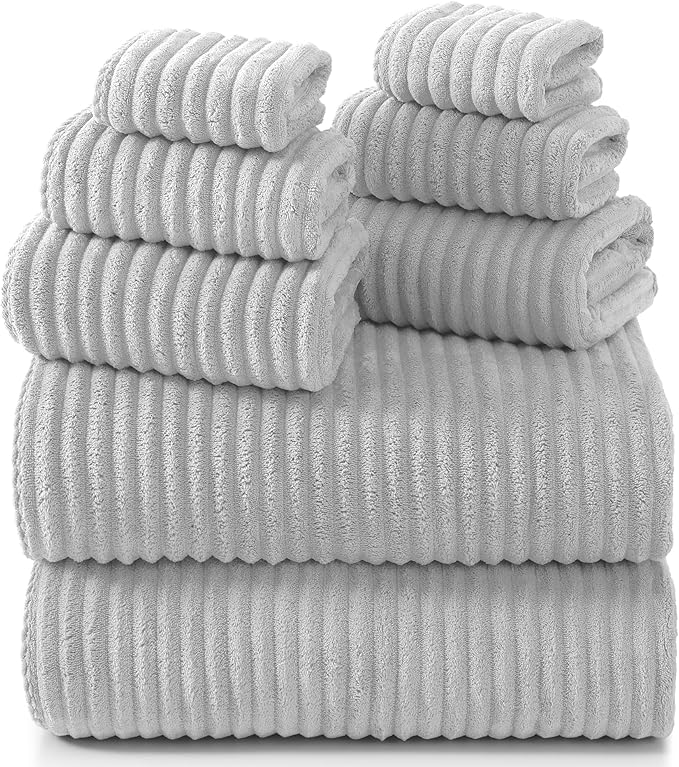 REDKISS Gray Bath Towels Set 8 Piece by REDKISSOnline