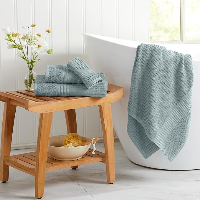 Springtree Home 100% Cotton Bath Towel Set | 6 Piece Set | Absorbent & - Image 6
