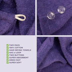 American Soft Linen 100% Cotton Hair Towel Cap and Wrap - Image 5