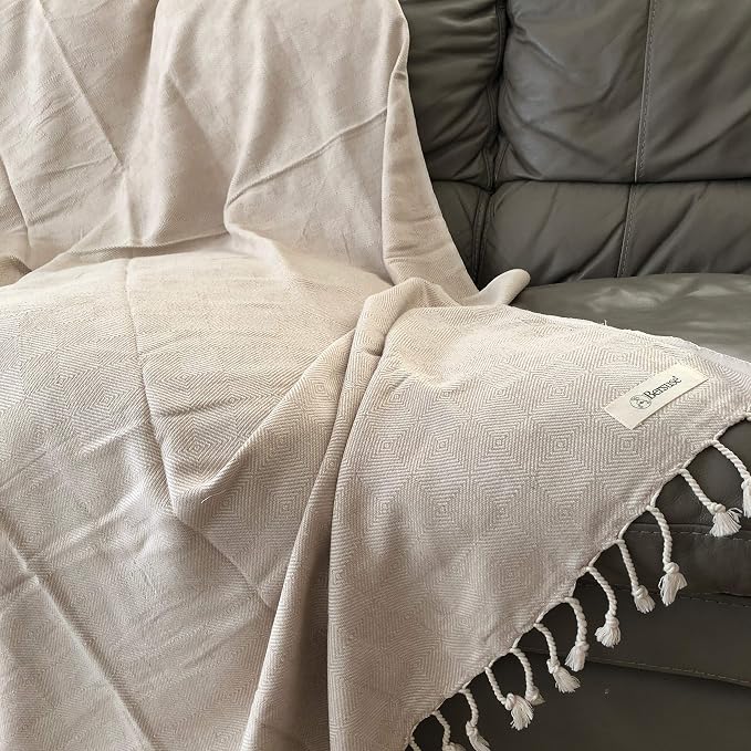 Bersuse 100% Cotton Milas XL Throw Blanket - Image 3
