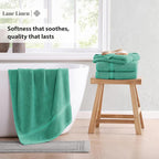 LANE LINEN Large Teal Cotton Bath Sheets, 4 Piece Set, Quick Dry, Super Soft - Image 5