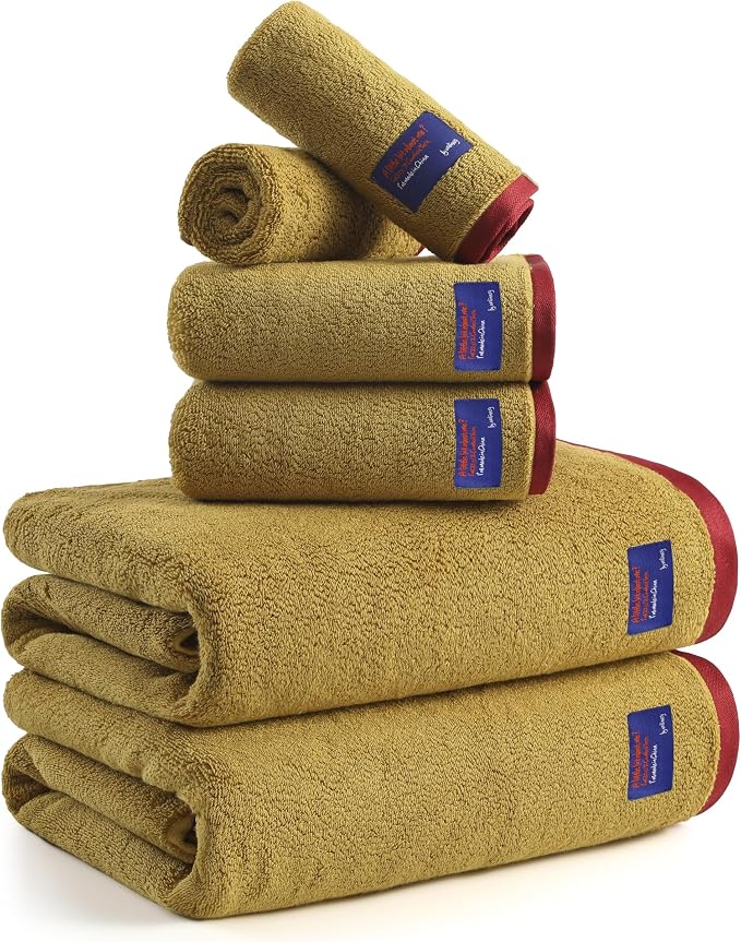 REDKISS 6 Piece Luxury Bath Towel Set, 2 Bath Towels, 2 Hand Towels, 2 by REDKISSOnline