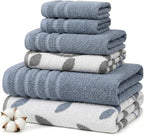 Modern Threads Natural Vine 6-Piece 100% Cotton Towel Set – Yarn Dyed Jacquard by ModernThreads