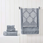 Modern Threads 6 Piece Reversible Yarn Dyed Jacquard Towel Set Artesia Damask - Image 2