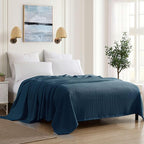 100% Fine Cotton Luxurious Basket Weave Blanket, Full/Queen Size by SweetHomeCollection