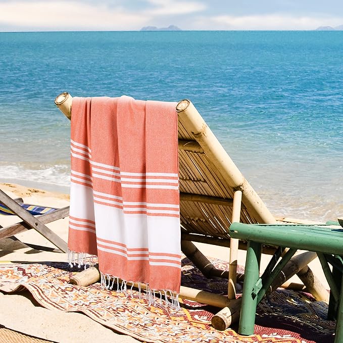 Goroly Home Cotton Turkish Peshtemal Beach Towel, Extra Large, Thin Quick Dry - Image 6