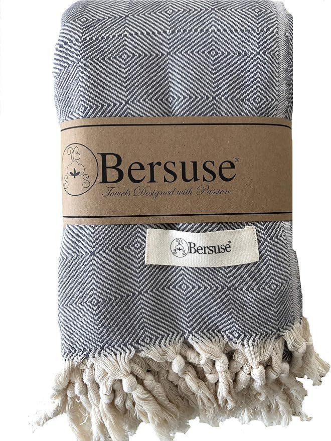 Bersuse 100% Cotton Milas XL Throw Blanket by Bersuse